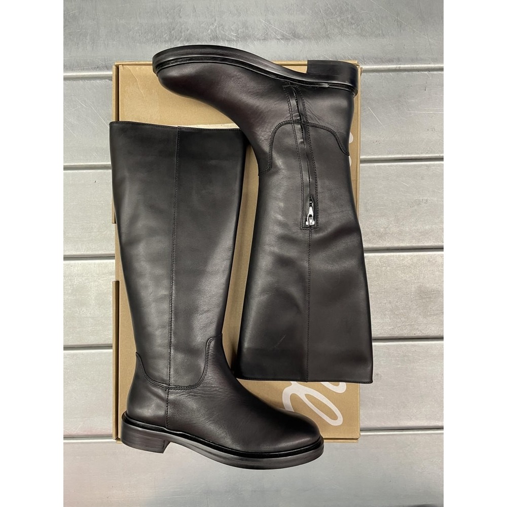 Madewell Tall Drumgold Riding Boots Womens‎ Size 6 Black Vachetta Leather NWB